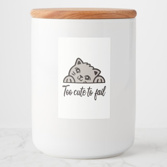 Rótulo Para Comida Muito fofo para falhar (Frente)