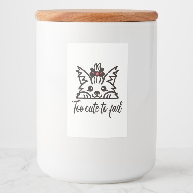 Rótulo Para Comida Muito fofo para falhar (Frente)