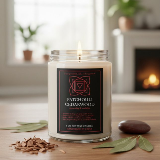 Rótulo Para Comida Muladhara Root Chakra Custom Candle Label  (Criador carregado)