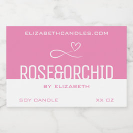 Rótulo Para Comida Na moda Moderno - Vela Branca Simples, Rosa, e