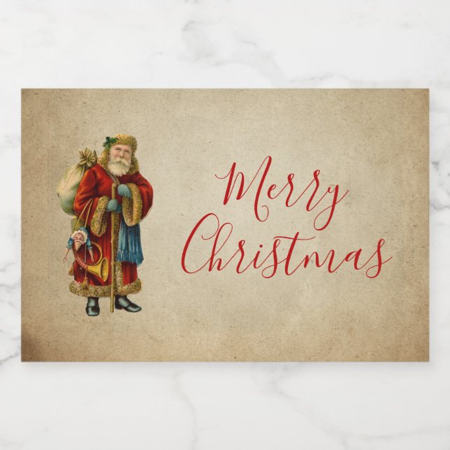 Rótulo Para Comida Natais vintages Velho Pai Natal (Rótulo Único)