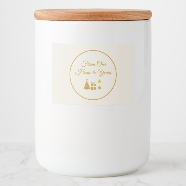 Rótulo Para Comida Natal Personalizado a Ouro (Frente)