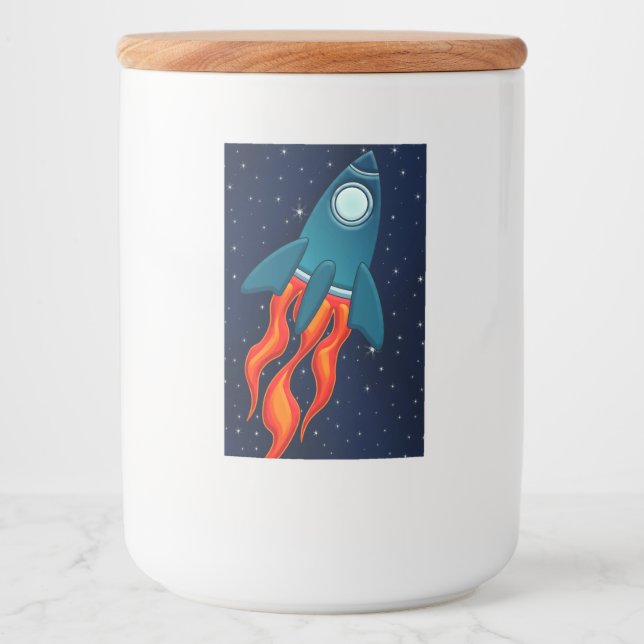 Rótulo Para Comida Nave espacial no espaço (Frente)