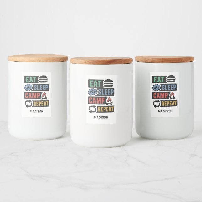 Rótulo Para Comida Nome Personalizado Camping (Garrafas)
