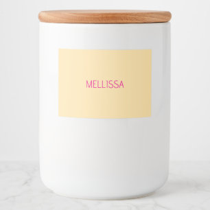 Rótulo Para Comida Nome personalizado minimalista creme