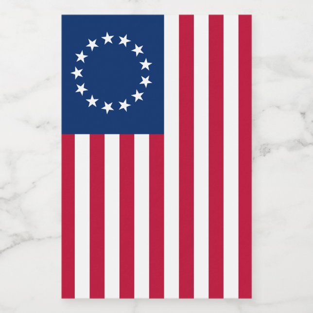 Rótulo Para Comida O Círculo de Estrelas, Bandeira Americana por Bets (Rótulo Único)