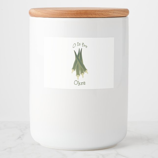 Rótulo Para Comida O é para Okra (Frente)