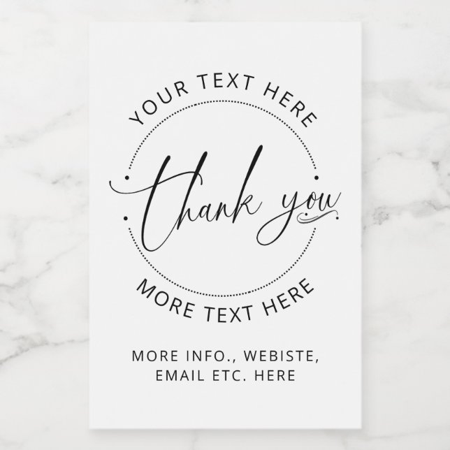 Rótulo Para Comida Obrigado Modern Crie Seu Próprio Pequeno Negócio (Rótulo Único)