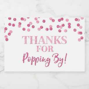 Rótulo Para Comida Obrigados para Popping por Confetti Rosa