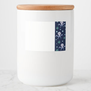 Rótulo Para Comida Octopus sob o padrão das crianças do mar