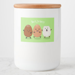 Rótulo Para Comida Óculos caianos, bonitos, ilustração engraçada 