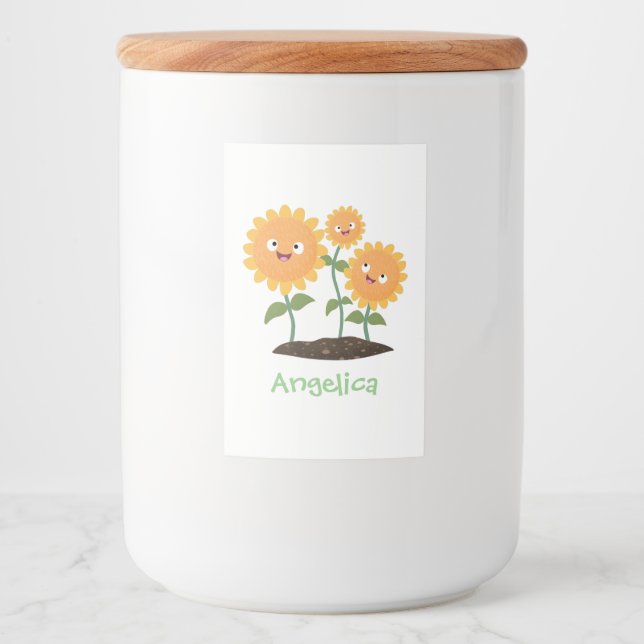 Rótulo Para Comida Óculos de desenho animados bonitos e felizes (Frente)
