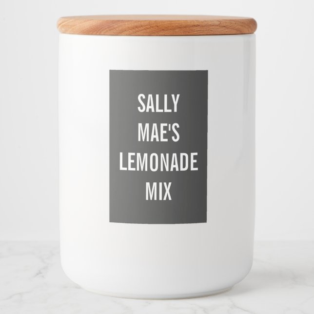 Rótulo Para Comida óculos de jarro personalizados (Frente)