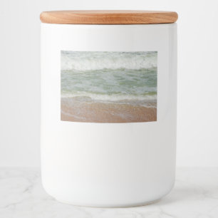 Rótulo Para Comida Ondas na Praia Imagem Tropical