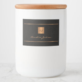 Rótulo Para Comida ouro preto iniciais personalizadas nome script