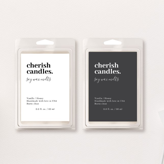 Rótulo Para Comida Pacote de Derretimento de Cera Minimalista Black L (Criador carregado)