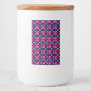 Rótulo Para Comida Padrão abstrato de pétalas florais rosa geométrica