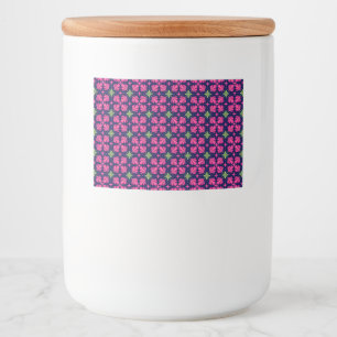 Rótulo Para Comida Padrão abstrato de pétalas florais rosa geométrico