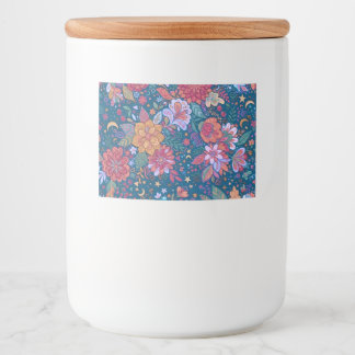 Rótulo Para Comida Padrão Botânico Floral Escuro com G Vintage Mal-hu