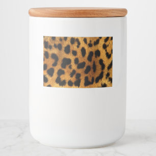 Rótulo Para Comida padrão de chic do animal marrom impressão leopar