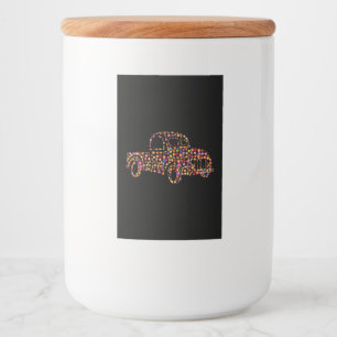 Rótulo Para Comida Padrão de Flor de Caminhão de Recepção Antigo