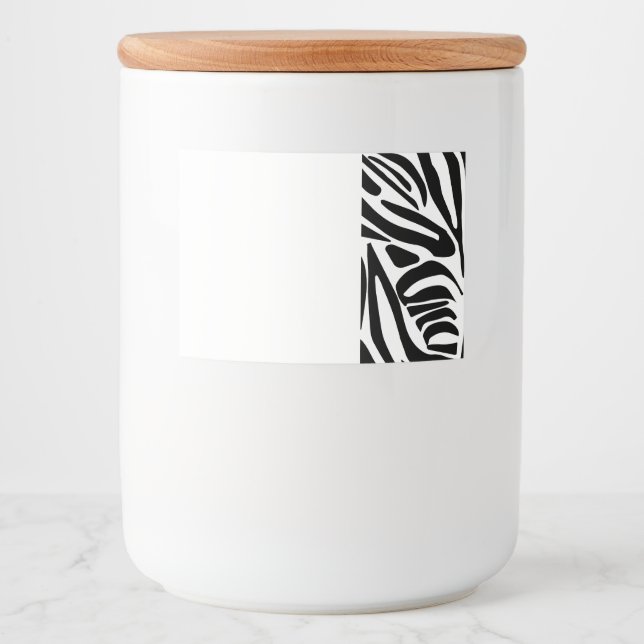 Rótulo Para Comida Padrão de zebra (Frente)
