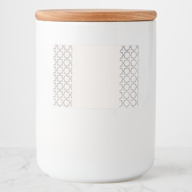 Rótulo Para Comida Padrão geométrico do bege (Frente)