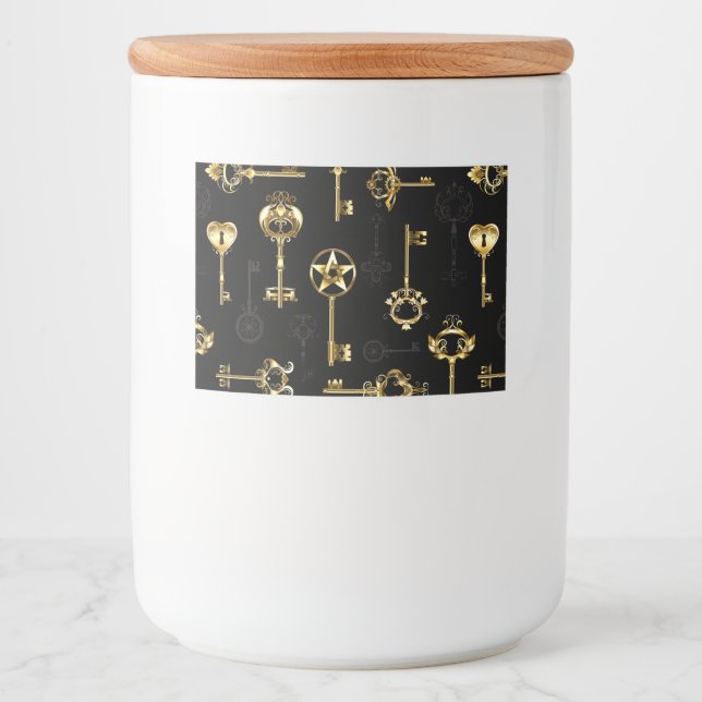 Rótulo Para Comida Padrão sem falhas com chaves de Ouro (Frente)