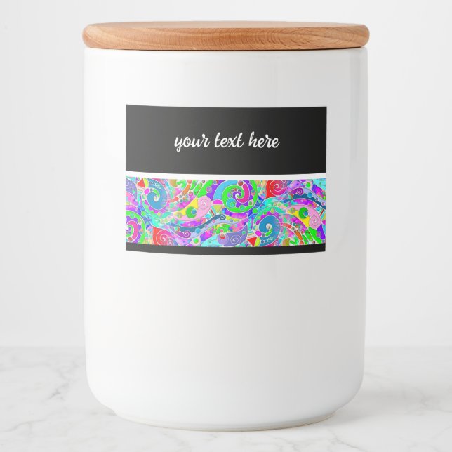 Rótulo Para Comida Padrões De Mão E Digitalmente Pintados Artigo 22º (Frente)