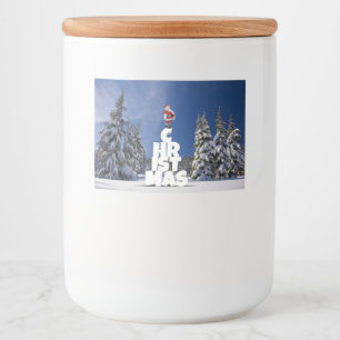 Rótulo Para Comida Paisagem de inverno de Natal