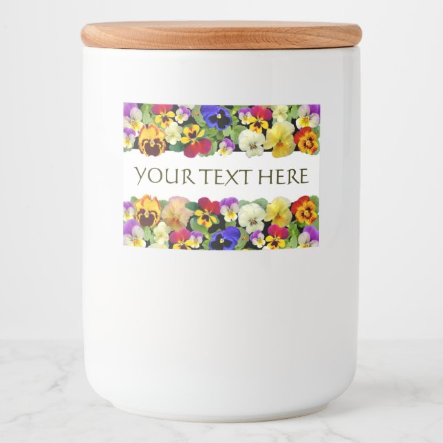 Rótulo Para Comida Pansias Coloridas (Frente)