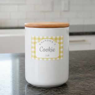 Rótulo Para Comida Pantry de Gingham Amarelo