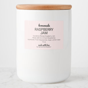 Rótulo Para Comida Pantry De Jam De Framboesa Rosa