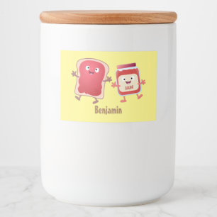 Rótulo Para Comida Pão engraçado e personagens de desenho animados 