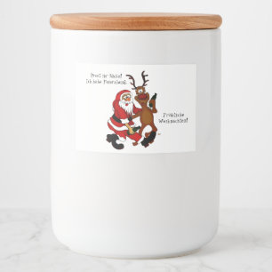 Rótulo Para Comida Papai Noel com alce - Feliz Natal