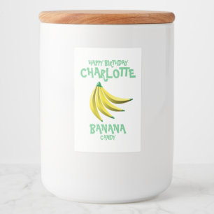 Rótulo Para Comida Parabéns para o doce de banana amarelo