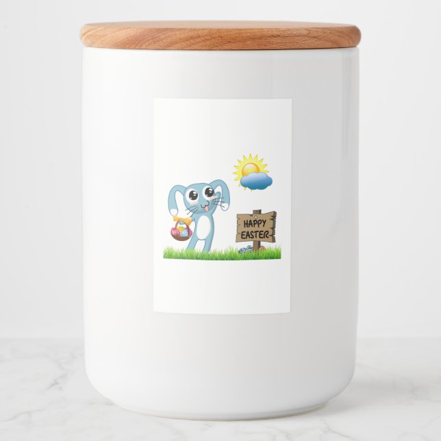 Rótulo Para Comida Páscoa Bunny quer um Felz pascoa (Frente)