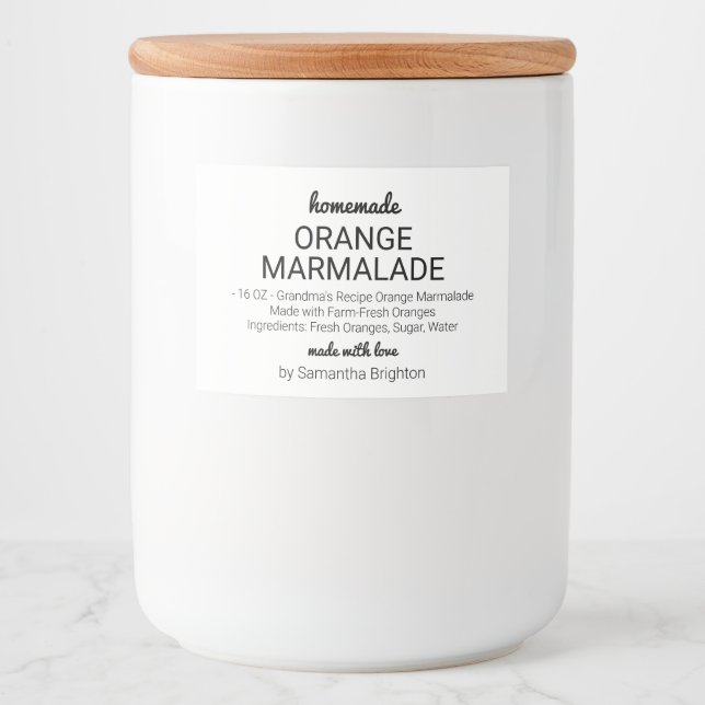Rótulo Para Comida Pavimento Personalizado da Cozinha Marmalada Laran (Frente)