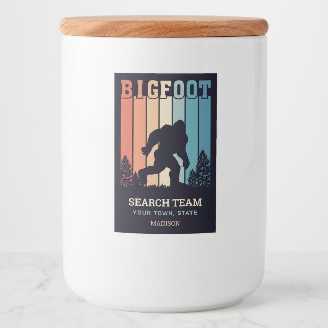 Rótulo Para Comida Pé-Grande de Texto Personalizado (Frente)