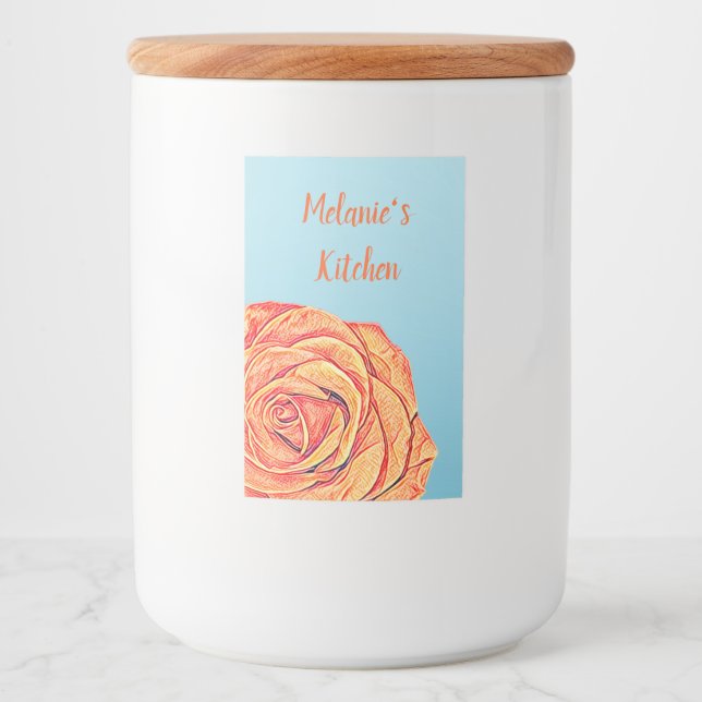 Rótulo Para Comida Peachy Tangerine Rosa (Frente)