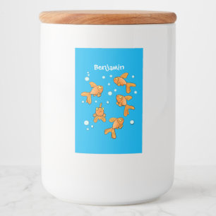 Rótulo Para Comida Peixe-ouro-laranja-branco na ilustração de desen