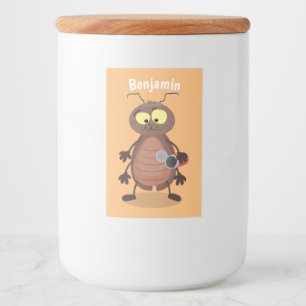 Rótulo Para Comida personagem de desenho animado engraçado de barata
