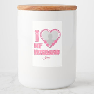 Rótulo Para Comida Personalizado Eu Amo Meu Marido - Adicionar Fotogr