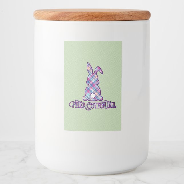 Rótulo Para Comida Peter Cottontail Purple Xadrez Bunny (Frente)