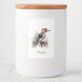 Rótulo Para Comida Pica-pau Woodland Aquarela, personalizado