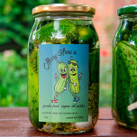 Rótulo Para Comida Pickle Pals Funny Cartoon Pickles Food Label<br><div class="desc">Great for home canners or Farmstands. Super fun pickle pals,  for dills or sweets alike! All text customizable.</div>