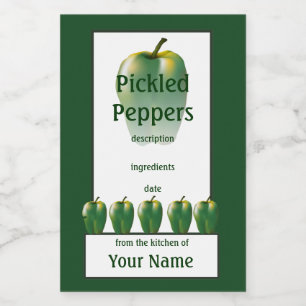 Rótulo Para Comida Pimentões de Células Picadas Verde 2x3
