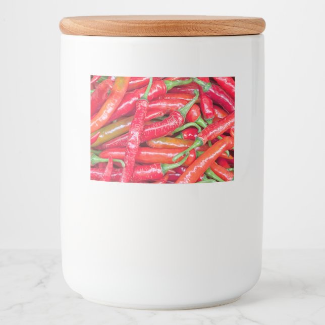 Rótulo Para Comida Pimentos picantes vermelhos (Frente)