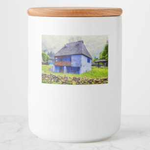 Rótulo Para Comida Pintura da casa azul