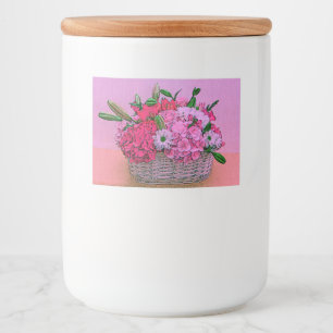 Rótulo Para Comida Pintura na cesta das flores